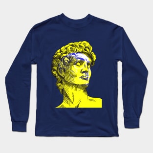 David Skull Interactive Yellow&Blue Filter T-Shirt By Red&Blue Long Sleeve T-Shirt